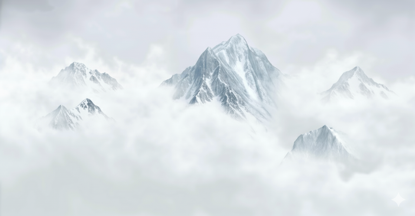 Powder skiing mountain backdrop